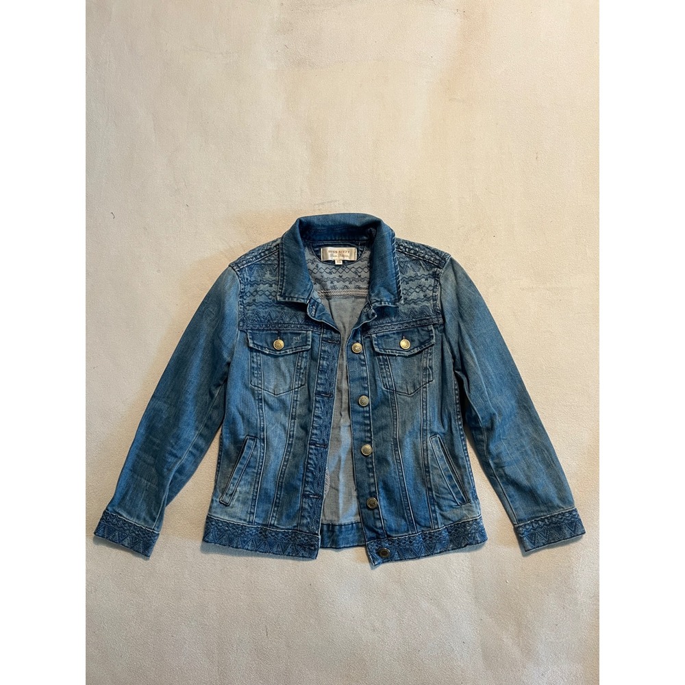 Miss Sixty Girls Blue Denim Jacket Embroidered Trucker XS Cotton Blend